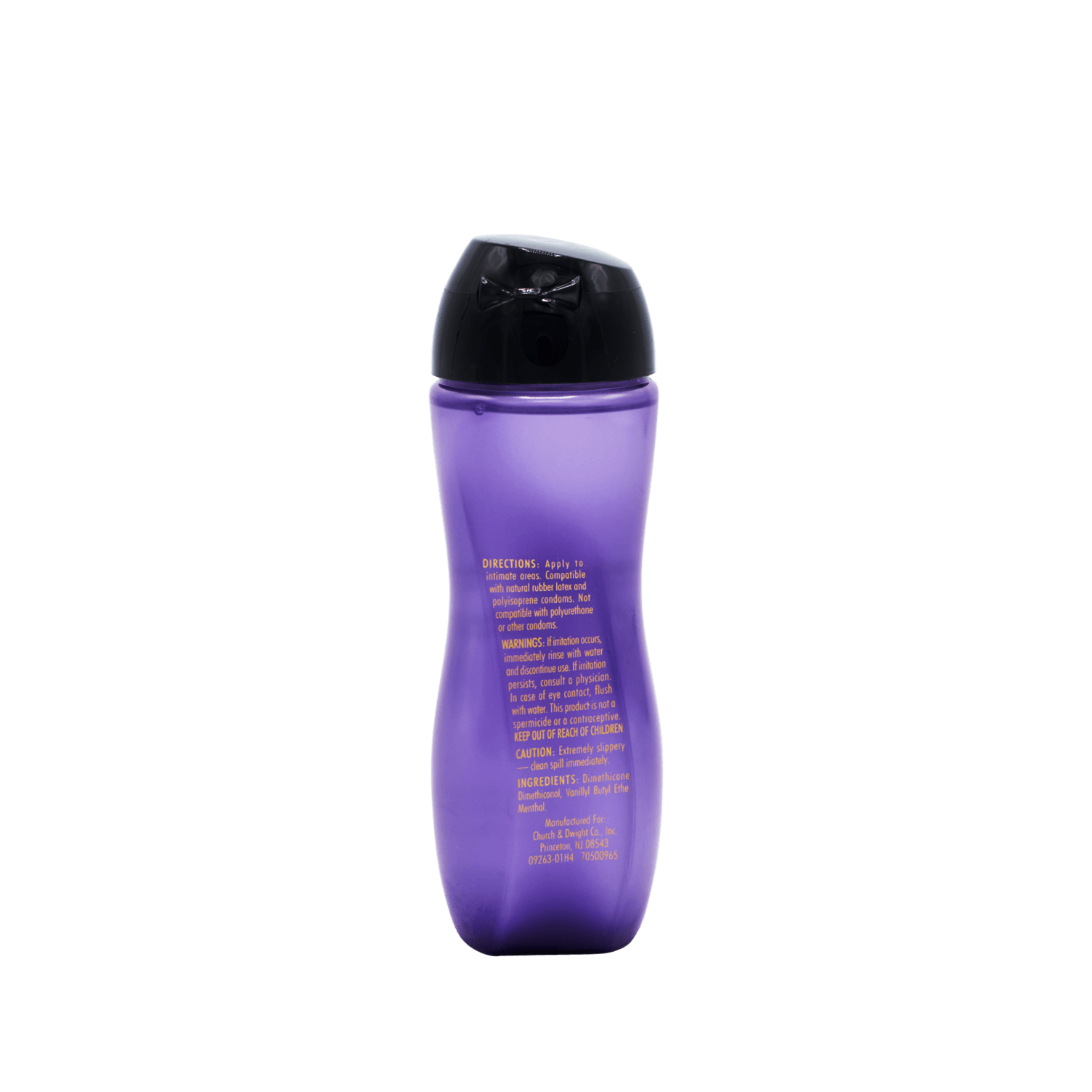 Trojan Arouses and Intensifies Lubricant in purple and black bottle.