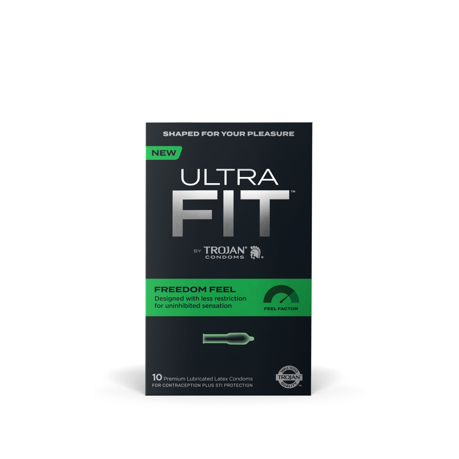 Trojan Ultra Fit Freedom Feel Condom front of package.