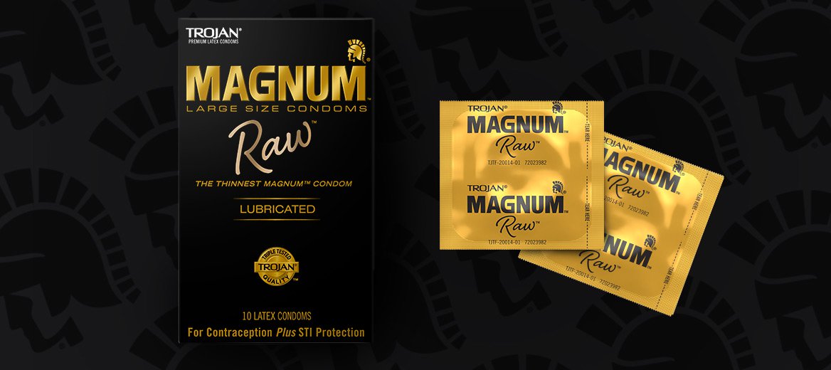 TROJAN Magnum XL Lubricated Premium Latex Condoms 12 Each (Pack of 3) 