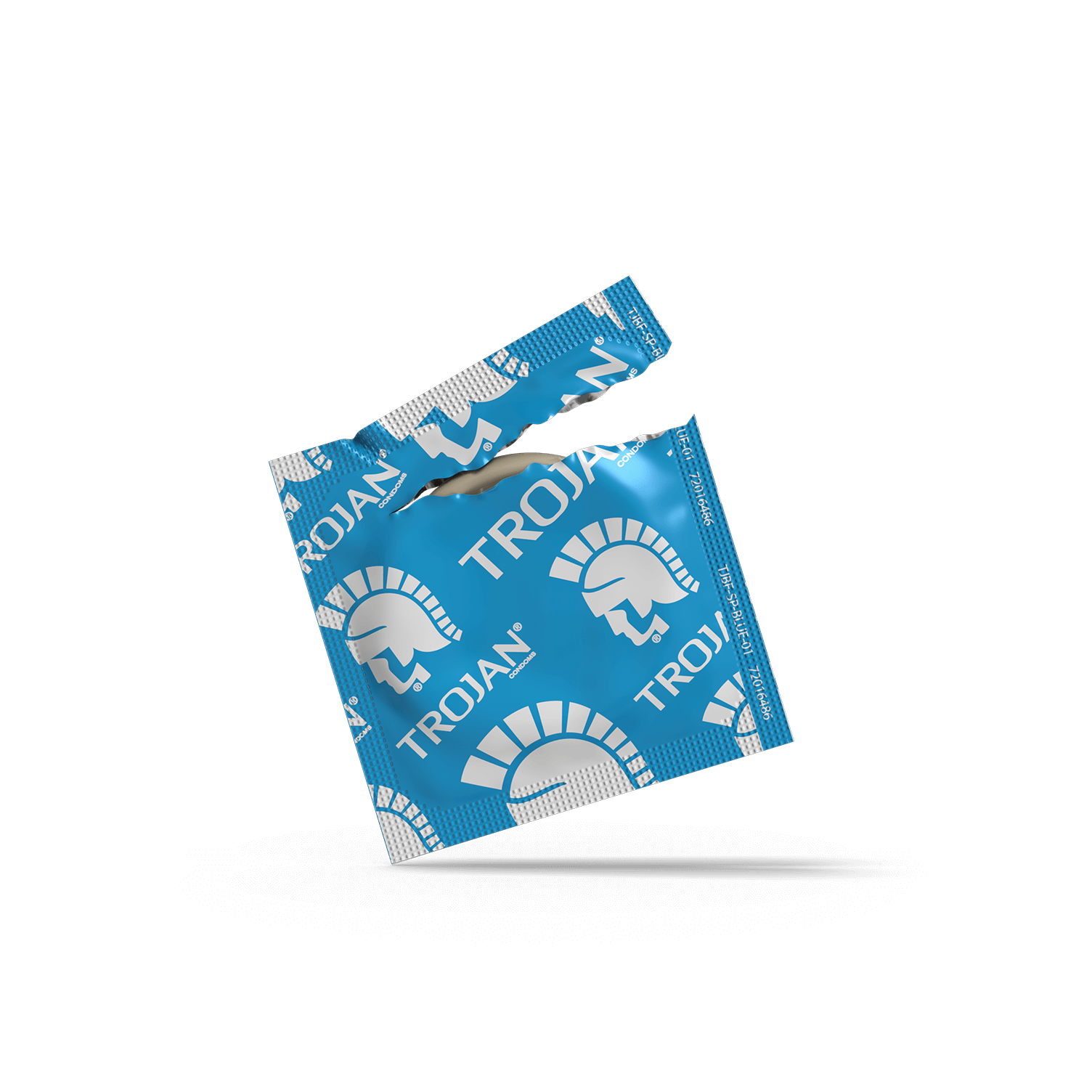 Trojan ENZ Lubricated Condom Blue Wrapper.