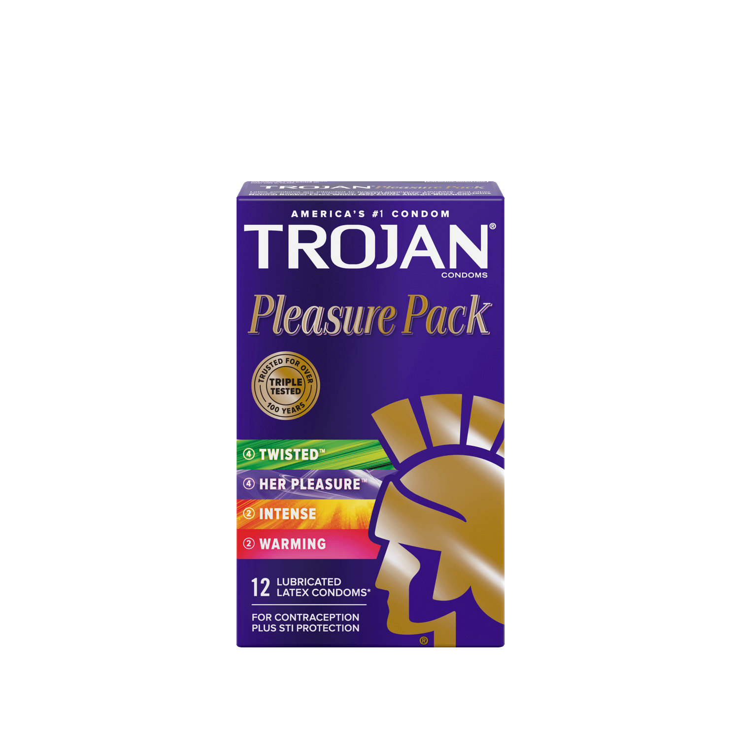 Trojan Pleasure Variety Pack Lubricated Latex Condoms, 40 Count