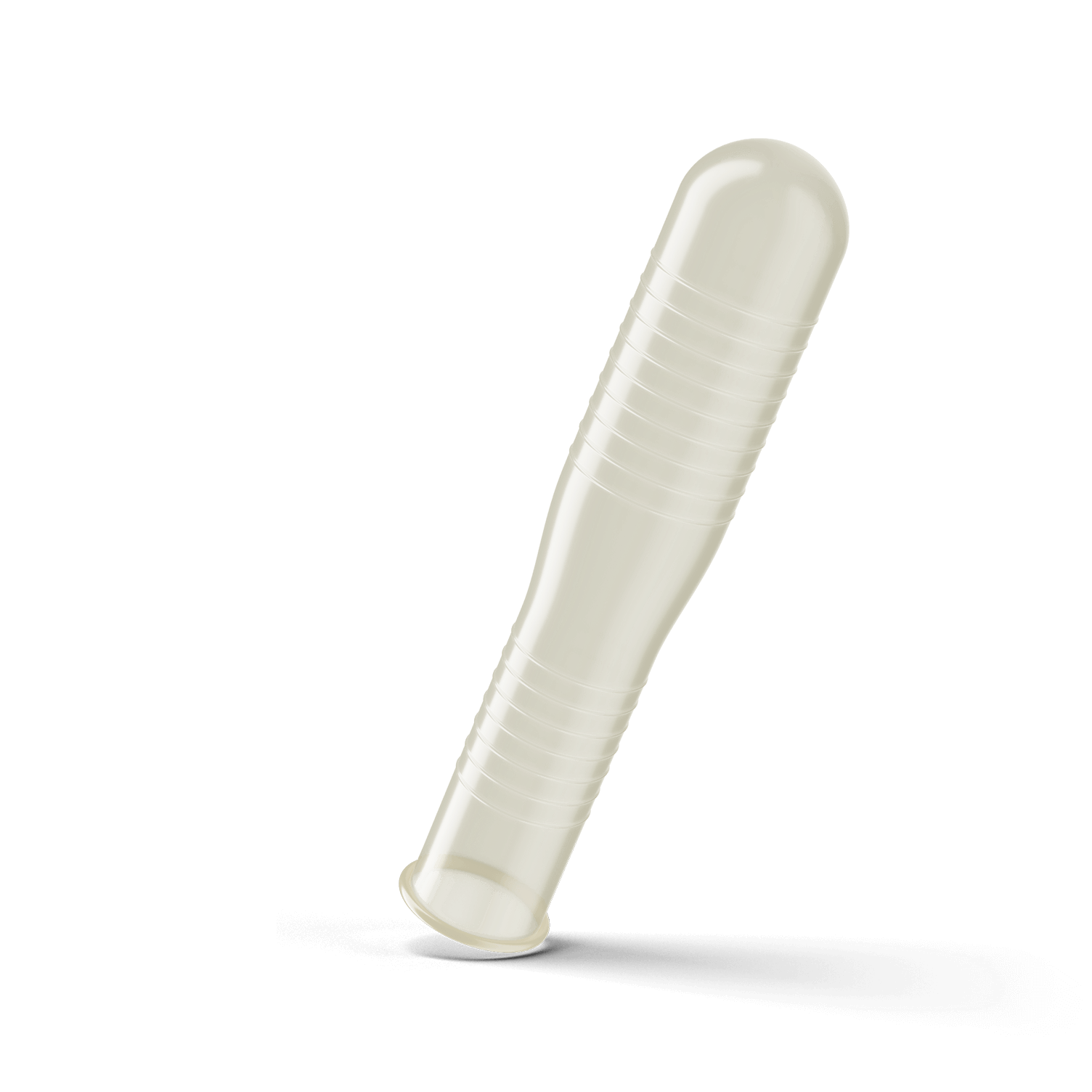 Trojan Ecstasy Ultra Ribbed bulbous double deep ribbed shaped condom with tapered base.