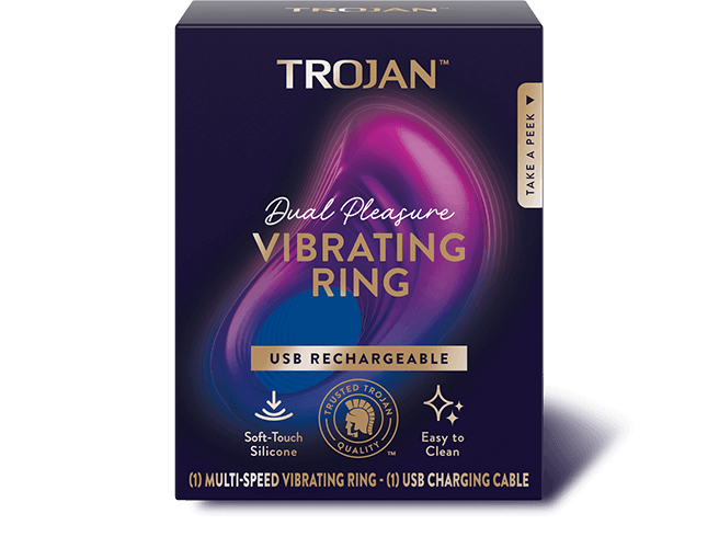 TROJAN™ DUAL PLEASURE VIBRATING RING.